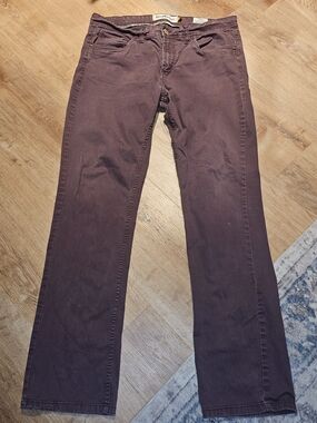 Tailor Vintage Men's 36x34 Burgundy Canyon Chino Pants Straight Fit Stretch